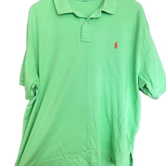 Key Lime Green Y2K Polo Ralph Lauren Kanye Size XL XXL 90s Big Tall 100% cotton - Picture 1 of 14